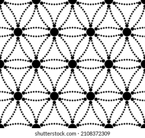 Seamless abstract floral background. Seamless vector black white pattern
