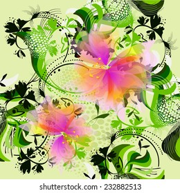 Seamless abstract floral background. Vector