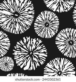 Seamless abstract abstract floral bio virus vector laconic monochrome handmade ink drawing for fabric design, decor, ceramics, greeting cards, flowers, texture print for backgrounds