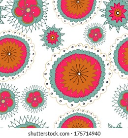 Seamless abstract floral colorfully background