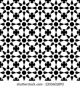 Nahtlose abstrakte Blumenmuster abstrakter Zahnräder und Kreuzelemente. Für Designoberflächen, Stoffe und Textilien.