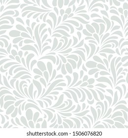 seamless abstract floral grey and white  background