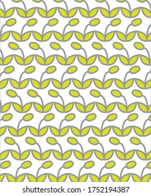 Seamless abstract floral pattern. Beige and white vector background. Geometric leaf ornament. 