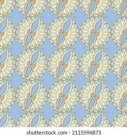 Patrón floral abstracto e impecable. Fondo vector beige y azul. Patrón gráfico moderno
