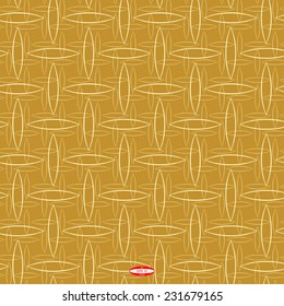 seamless abstract floral pattern beige line yellow ellipse vector