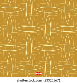 seamless abstract floral pattern beige line yellow ellipse vector