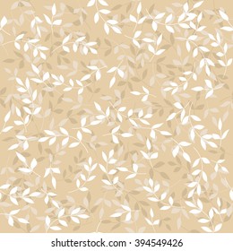 Seamless abstract floral pattern. Beige and white vector background. Ornament for wrapping, wallpaper, tiles