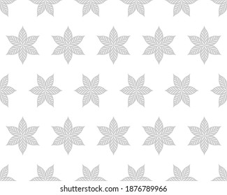 Seamless abstract floral pattern. Black and white vector background.