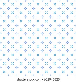 Seamless abstract floral pattern. Blue and white vector background. Geometric leaf ornament. Graphic modern pattern