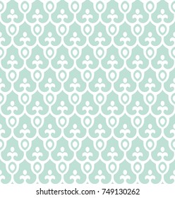 Seamless abstract floral pattern. Blue and white vector background. Geometric leaf ornament. Stylish graphic design.