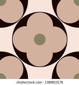 Seamless abstract floral pattern with circles. Vector pattern
