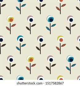 Patrón floral abstracto sin inconvenientes con los círculos. Patrón vectorial