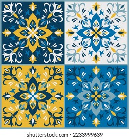 Seamless Abstract Floral Pattern. Colorful Tile. Vector Illustration.