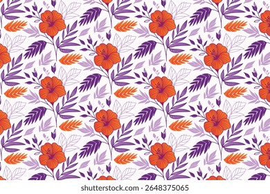 padrão floral abstrato sem costura com flor de algodão contínuo e desenhos de folhas estilizadas para mulheres usam produtos, impressão travesseiro e embalagem decorativa


