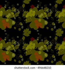 seamless abstract floral pattern with daisies and field flowers.