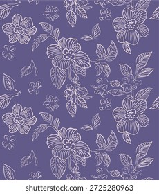 Diseño de patrón floral abstracto sin fisuras. Estilo dibujado a mano. Patrón orgánico. Líneas de hojas y flores con pinceladas. Moderno adorno de fondo imprimible. Forma Natural Abstractas. Estilo boho para estampados, tela, Fondo de pantalla. 