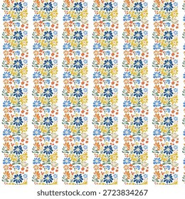 Padrão floral abstrato sem emenda no estilo doodle. Quadro decorativo infinito para fitas, tecido, embalagem, papel de parede e fita. Elemento de design decorativo para fundos e coberturas.