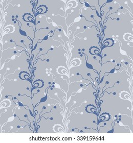 Seamless abstract floral pattern. Doodle style. Textile fashion design. Vector illustration.