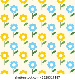 Patrón floral abstracto sin fisuras de flores dibujadas