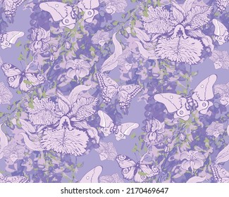 Seamless abstract floral pattern. Fashion textiles, fabric, packaging. 