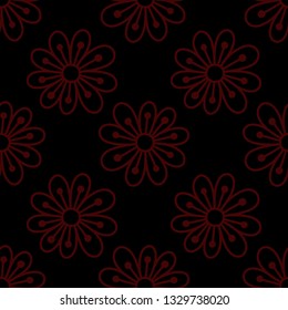 Seamless abstract floral pattern with flowers. Vector background