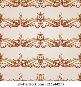 Seamless abstract floral pattern in the form of gorizontal lines