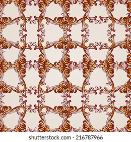 Seamless abstract floral pattern in  form of flowery plants