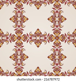 Seamless abstract floral pattern in the form of crosses