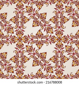 Seamless abstract floral pattern in the form  beautifull plants