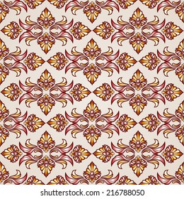 Seamless abstract floral pattern in the form of beautifull plants