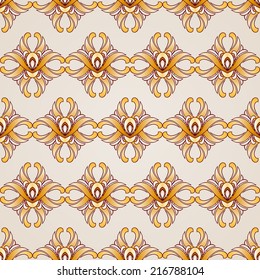 Seamless abstract floral pattern in the form of ornate plants