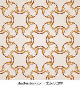Seamless abstract floral pattern in the form of golden vine
