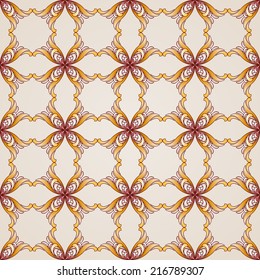 Seamless abstract floral pattern in the form of four end-flowers
