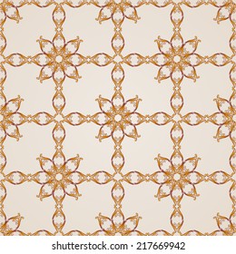 Seamless abstract floral pattern in the form of vine on beige background