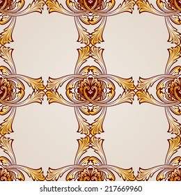 Seamless abstract floral pattern in the form  frameworks from vines