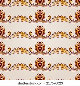 Seamless abstract floral pattern in the form of gorizontal vines