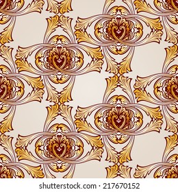 Seamless abstract floral pattern in the form of cross vines