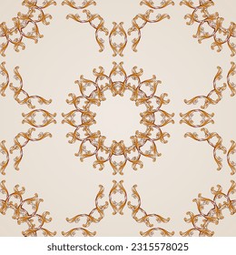 Seamless abstract floral pattern in form golden vines