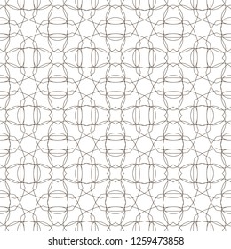 Seamless abstract floral pattern. Geometric flower ornament on a white background.