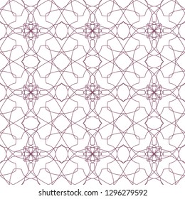 Seamless abstract floral pattern. Geometric flower ornament on a white background.