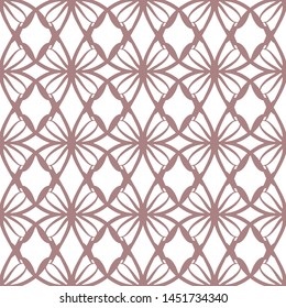 Seamless abstract floral pattern. Geometric flower ornament on a white background.