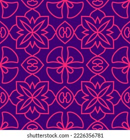 seamless abstract floral pattern, geometric leaf ornament