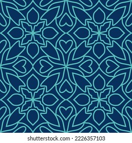 seamless abstract floral pattern, geometric leaf ornament