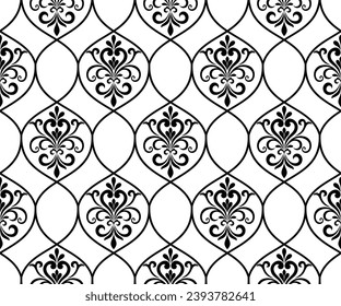 Seamless abstract floral pattern. Geometric shape ornament. Graphic modern pattern.