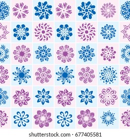 Seamless abstract floral pattern. Geometric leaf ornament. Graphic modern pattern