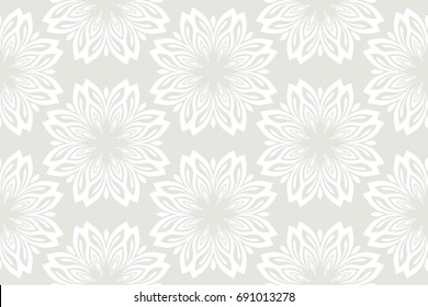 Seamless abstract floral pattern. Geometric simple ornament.