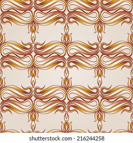 Seamless abstract floral pattern in golden colour