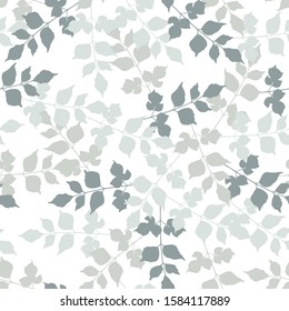 Seamless abstract floral pattern. Gray and white vector background. Ornament for wrapping, wallpaper, tiles.