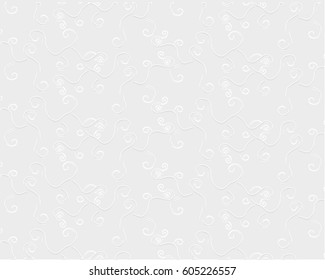 Seamless abstract floral pattern. Gray and white vector background. Ornament for wrapping, wallpaper, tiles background