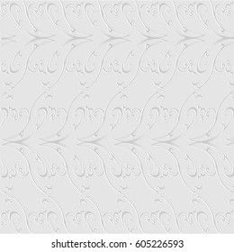 Seamless abstract floral pattern. Gray and white vector background. Ornament for wrapping, wallpaper, tiles background